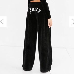 Wide leg velour pants